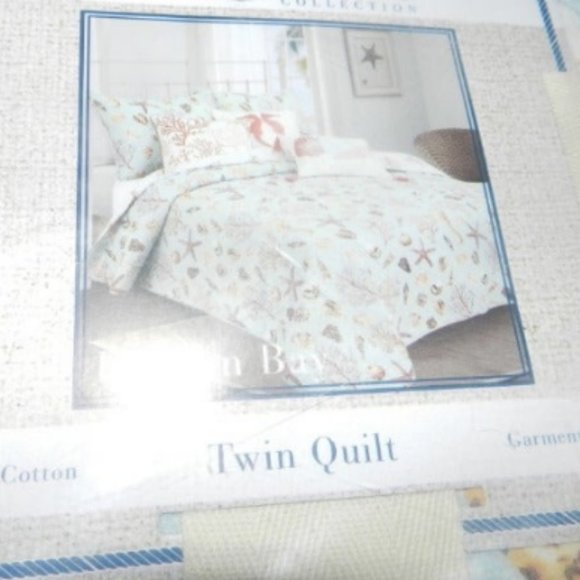 Sea Breeze Pelican bay Sea Shell Quilt & Sham Set TWIN NEW/NWT - Picture 1 of 1